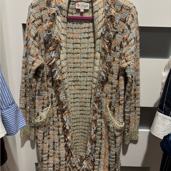L'ATISTE Multicolor Textured Cardigan - Picture 2 of 7